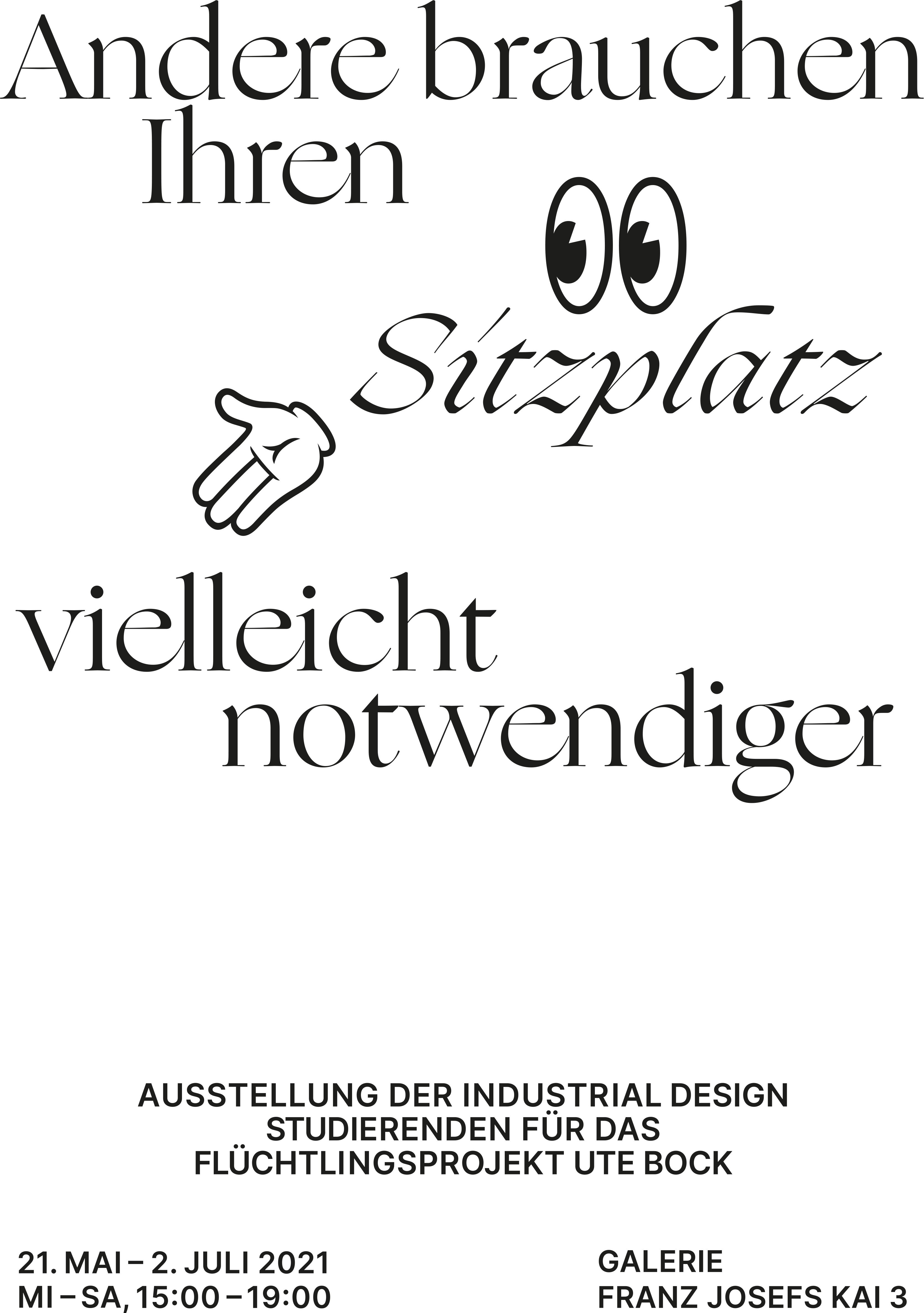 Ausstellungsposter Schriftzug und Infos