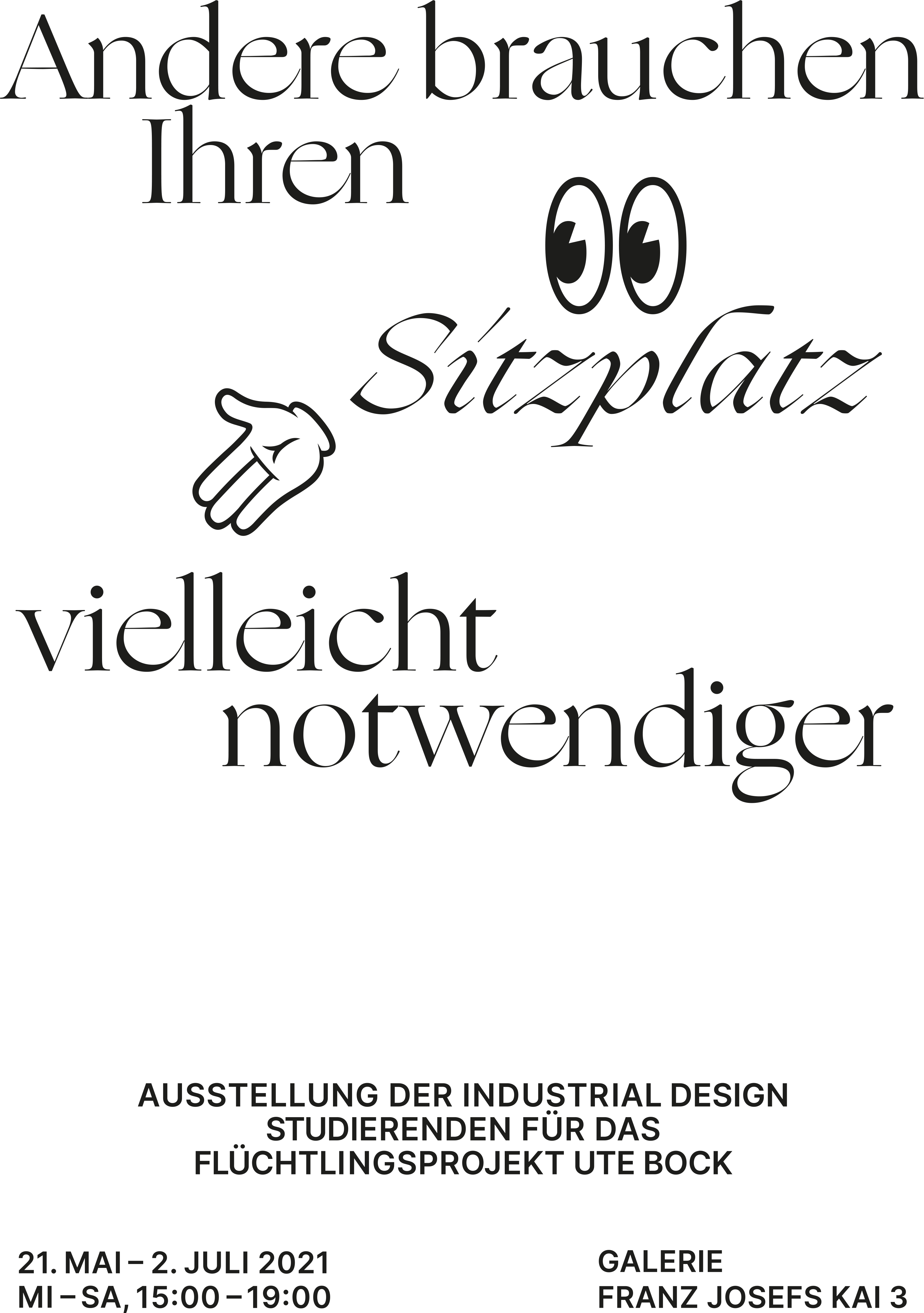 Ausstellungsposter Schriftzug und Infos