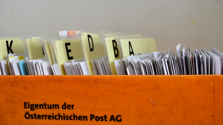 Post aus dem Post- udn Meldeservice im Ute Bock Haus