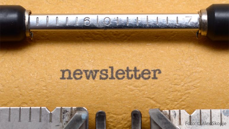 Newsletter getippt auf einer Schreibmaschine