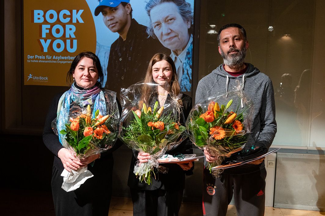 Die Gewinner*innen 2023: Fatima Dubaeva, Nataliia Rybka und Abudraa Fathi