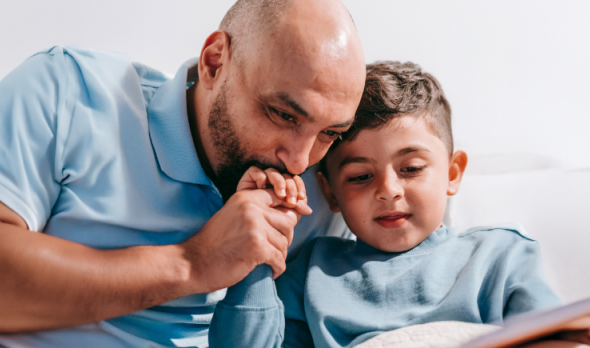 Vater und Sohn aus Syrien